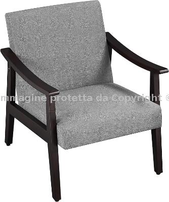 Poltroncina imbottita in tessuto, struttura legno Immagine 1